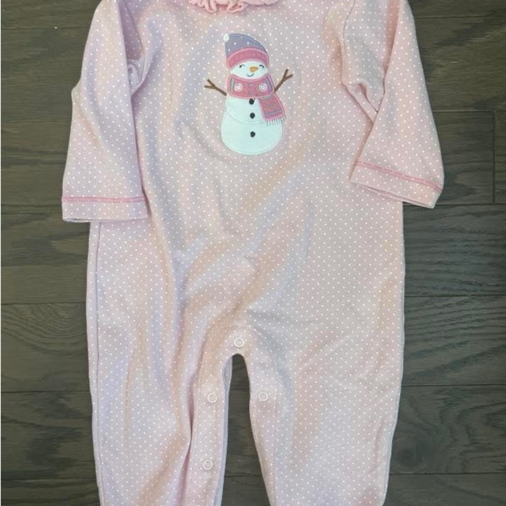 Luigi kids Pink Snowman Footie for Kids